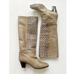 Vintage Italian Woven Leather Boots